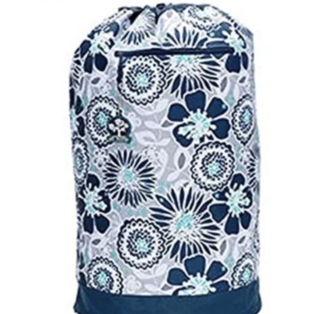 Thirty-One Cinch It Up Super Sac Navy Awesome Blossom New in Package